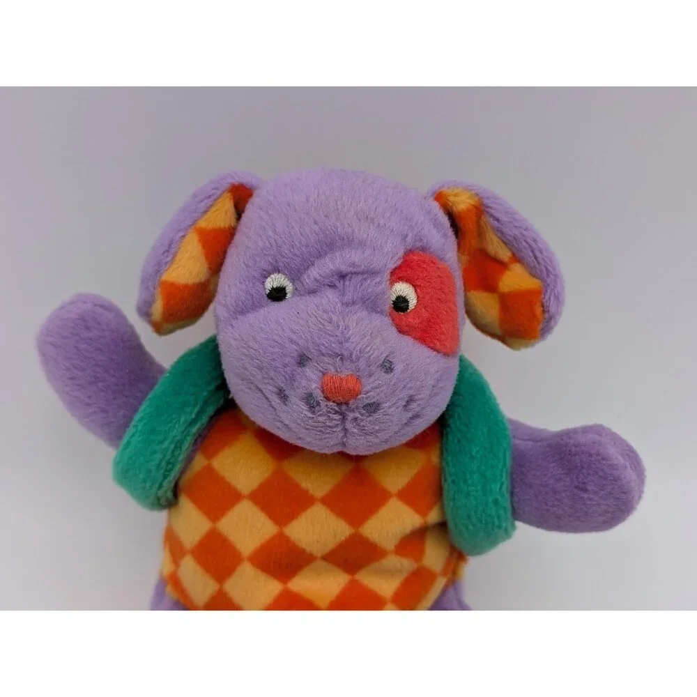 Gymboree Purple Dog Plush Puppy 6 Inch‎ Backpack Stuffed Animal Toy